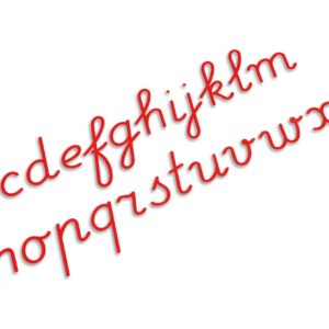 Medium Movable Alphabet: International Cursive - Red