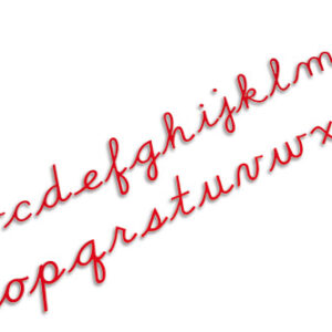 Medium Movable Alphabet: US Cursive - Red