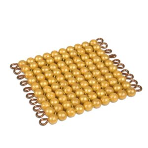 One Golden Bead Square Of 100 - Individual Beads Nylon